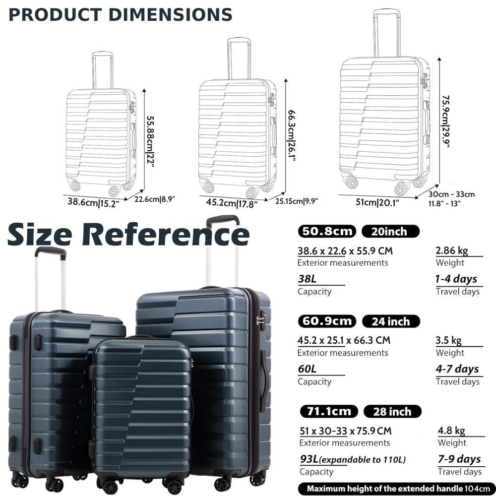 Hard Shell Luggage Sets (Gray): image 5